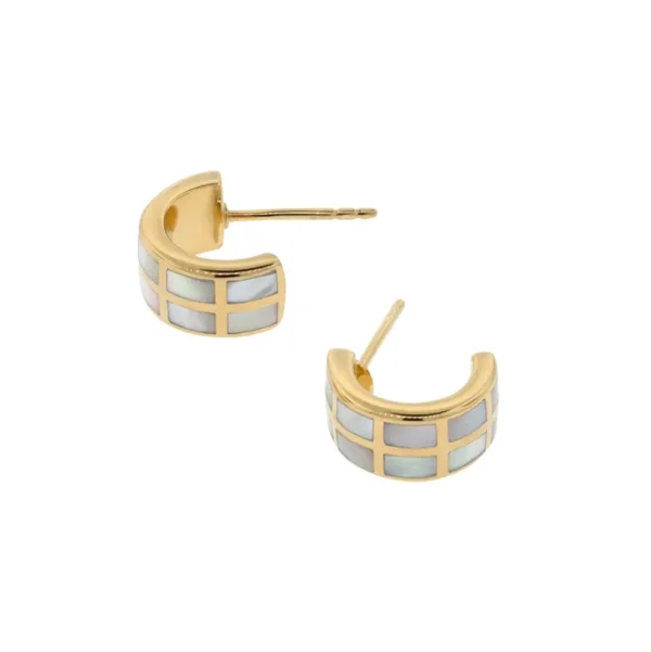 Dash Gemstone Gold Vermeil Sterling Hoop Earrings