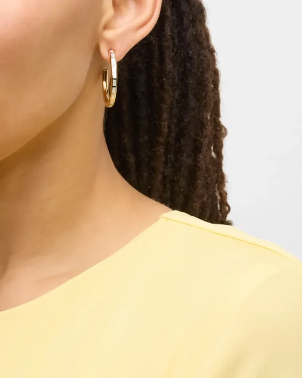 Dash Gemstone Gold Vermeil Sterling Hoop Earrings