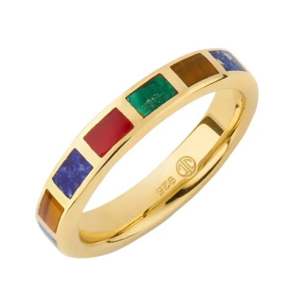Dash Gemstone Gold Vermeil Sterling Stackable Ring