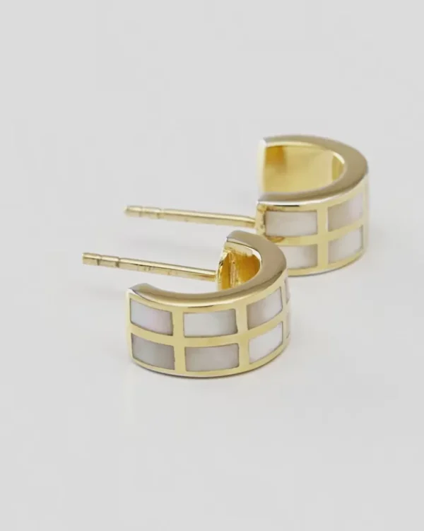 Dash Gemstone Gold Vermeil Sterling Hoop Earrings