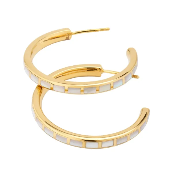 Dash Gemstone Gold Vermeil Sterling Hoop Earrings