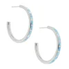 Dash Gemstone Sterling Hoop Earrings