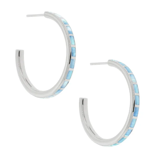 Dash Gemstone Sterling Hoop Earrings