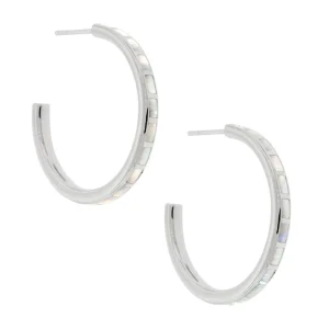 Dash Gemstone Sterling Hoop Earrings