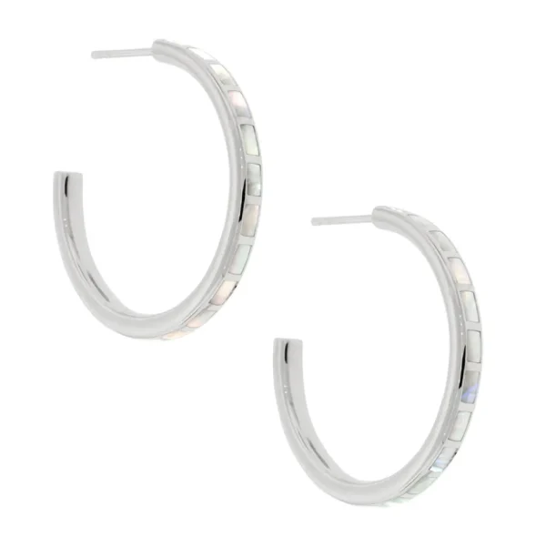 Dash Gemstone Sterling Hoop Earrings