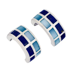 Dash Gemstone Sterling Huggie Earrings