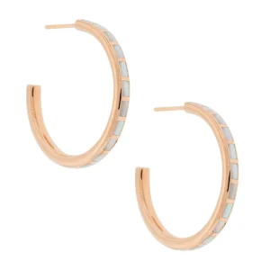 Dash Gemstone Sterling Rose Gold Vermeil Hoop Earrings