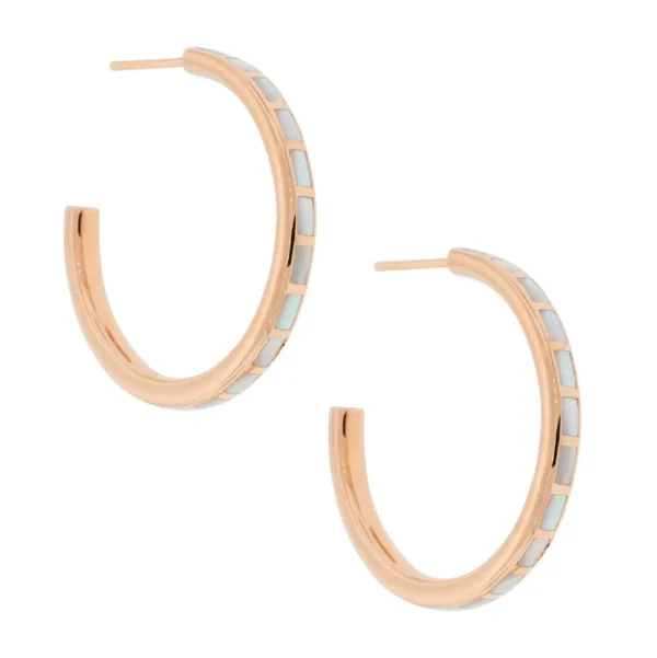 Dash Gemstone Sterling Rose Gold Vermeil Hoop Earrings
