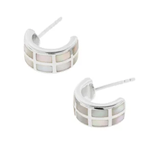 Dash Gemstone Sterling Silver Huggie Earrings