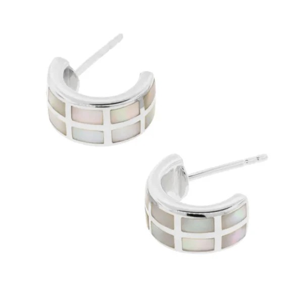 Dash Gemstone Sterling Silver Huggie Earrings