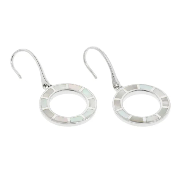 Dash Loop Circle Drop Gemstone Sterling Silver Earrings