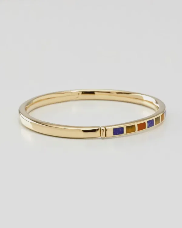 Dash Multicolor Gold Vermeil Sterling Bangle Bracelet