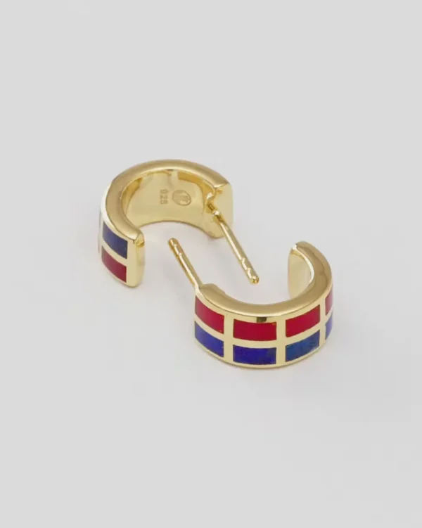 Dash Multicolor Sterling Huggie Earrings