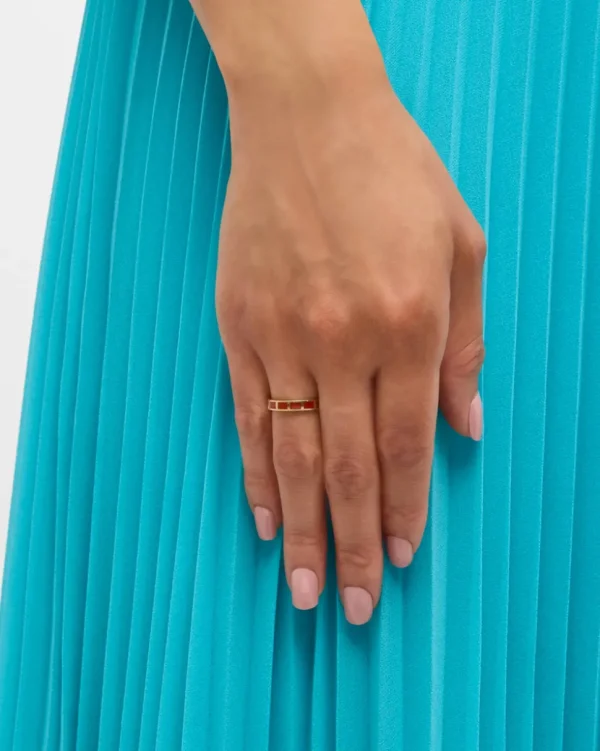 Dash Rectangle Gold Vermeil Sterling Stackable Ring