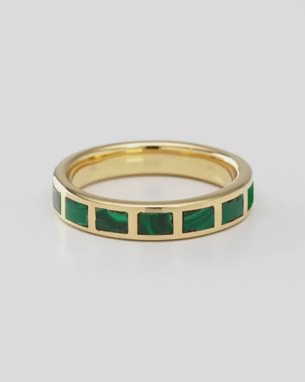 Dash Rectangle Gold Vermeil Sterling Stackable Ring