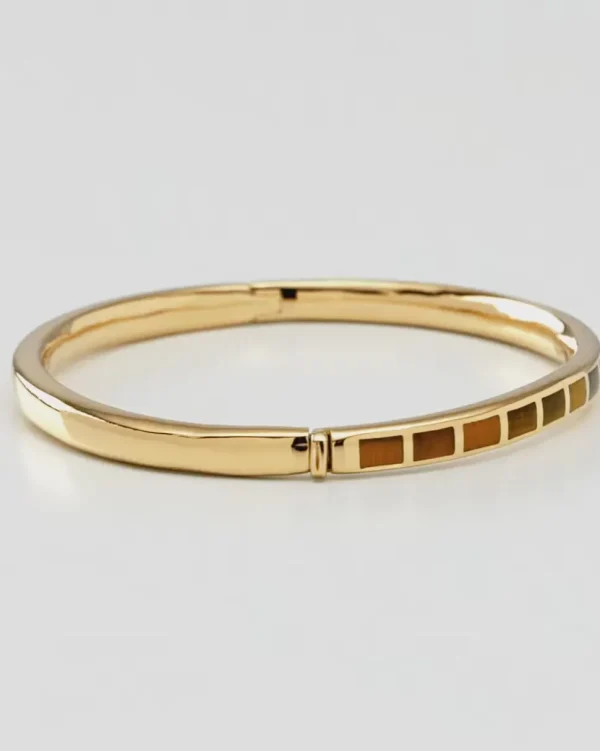 Dash Rectangle Gold Vermeil Sterling Bangle Bracelet