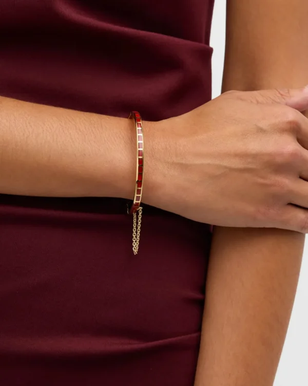 Dash Rectangle Gold Vermeil Sterling Bangle Bracelet