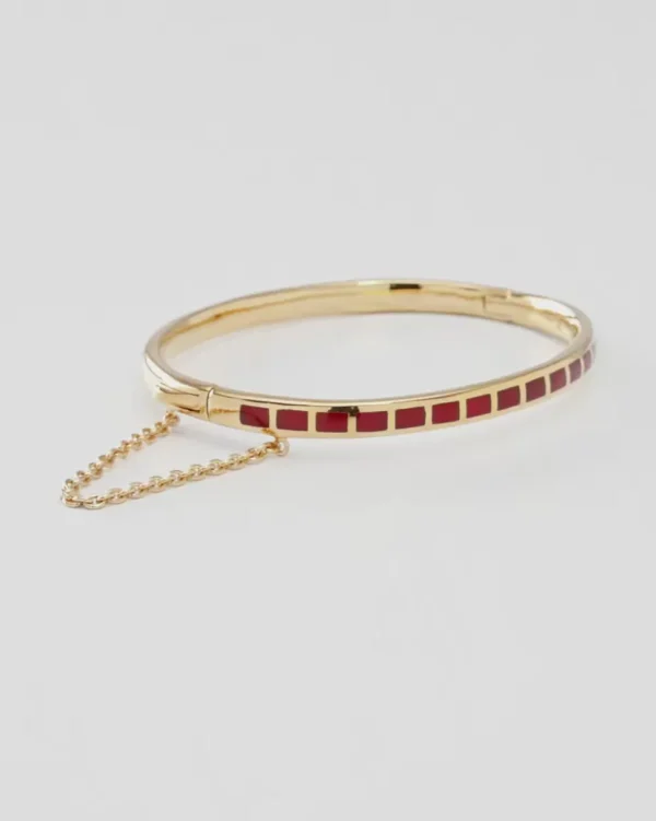 Dash Rectangle Gold Vermeil Sterling Bangle Bracelet