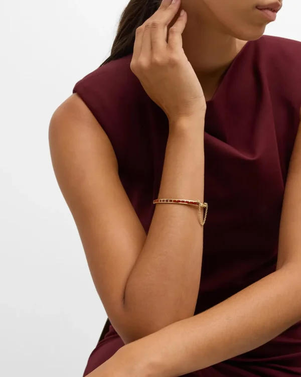 Dash Rectangle Gold Vermeil Sterling Bangle Bracelet