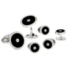 Diamond Center Round Onyx Sterling Formal Set