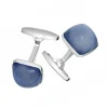Domed Soft Square (Assorted Colors) Sterling Cufflinks
