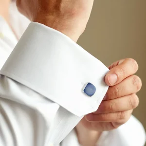 Domed Soft Square (Assorted Colors) Sterling Cufflinks