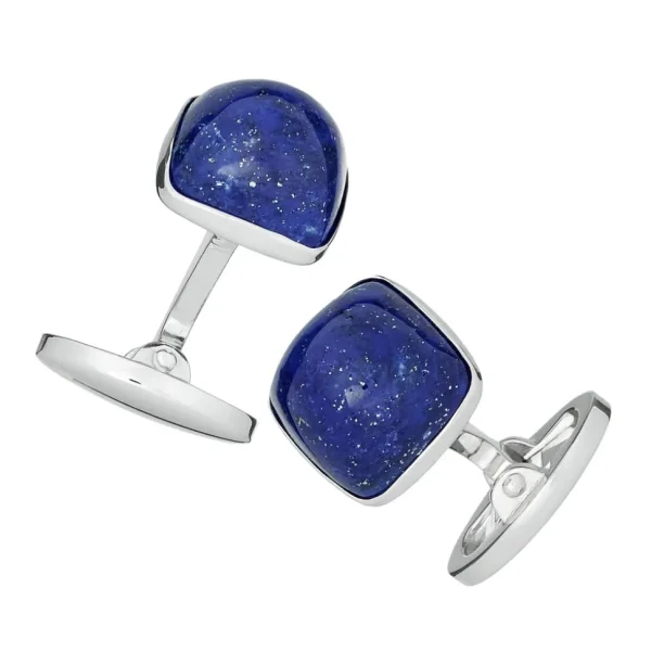 Domed Soft Square (Assorted Colors) Sterling Cufflinks