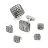 Dotted Square Sterling Cufflinks and Tuxedo Studs