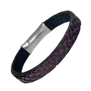 Embossed Braid Leather Bracelet
