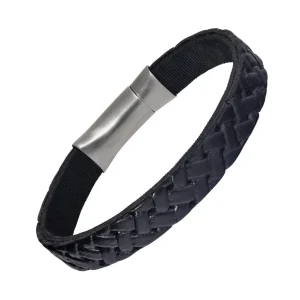 Embossed Braid Leather Bracelet