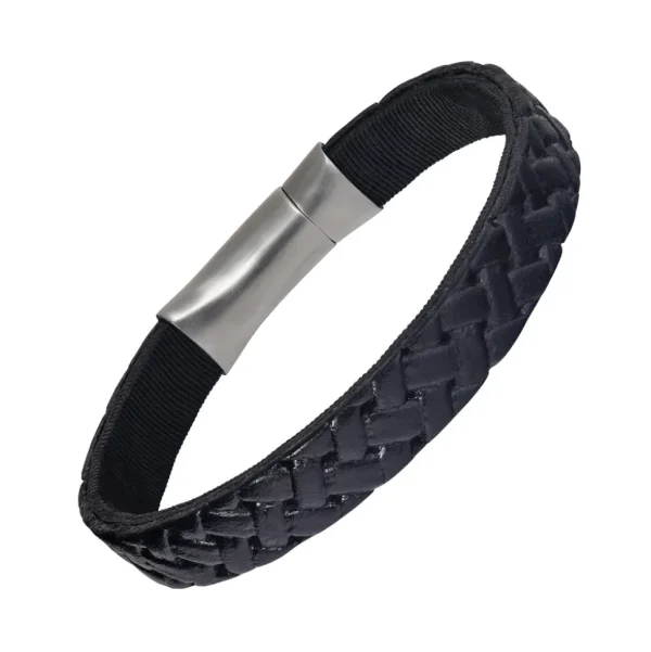 Embossed Braid Leather Bracelet
