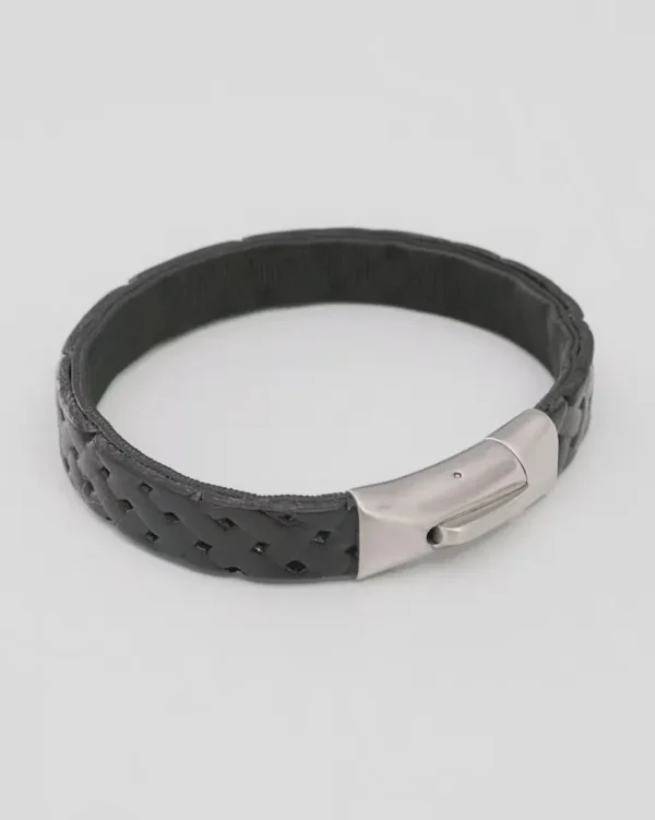 Embossed Braid Leather Bracelet