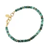 Emerald Bead Bracelet Gold