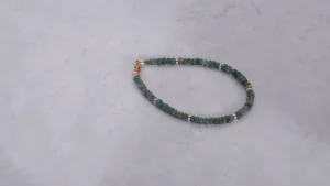 Emerald Bead Bracelet Gold
