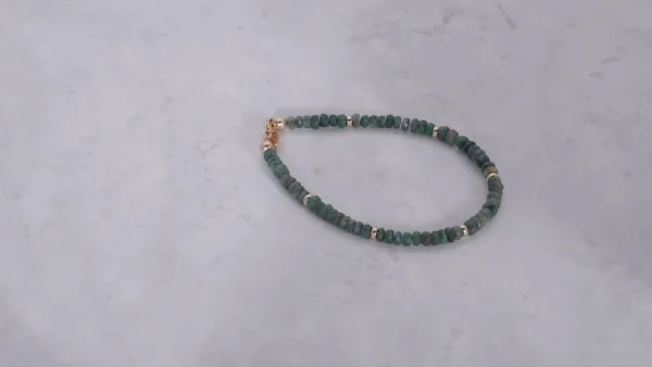 Emerald Bead Bracelet Gold