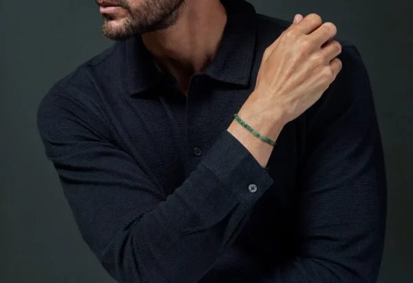 Emerald Bead Bracelet Gold