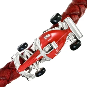 Enamel Race Car Sterling Spring Bracelet