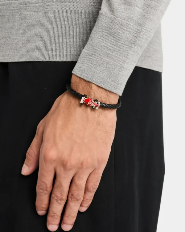 Enamel Race Car Sterling Spring Bracelet