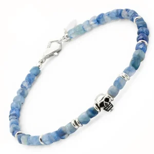 Faceted Kyanite Skull Pull Bracelet