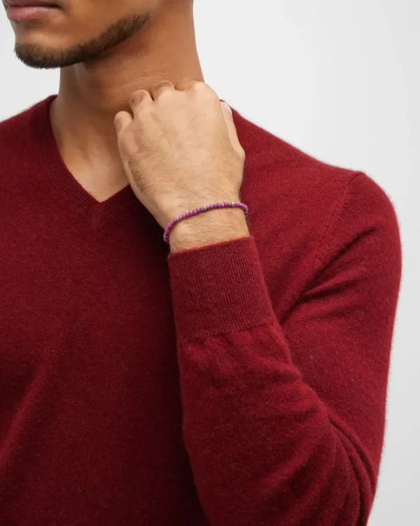 Faceted Ruby Pull Cord Bracelet