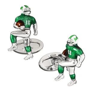 Football Moving Player Sterling Cufflinks