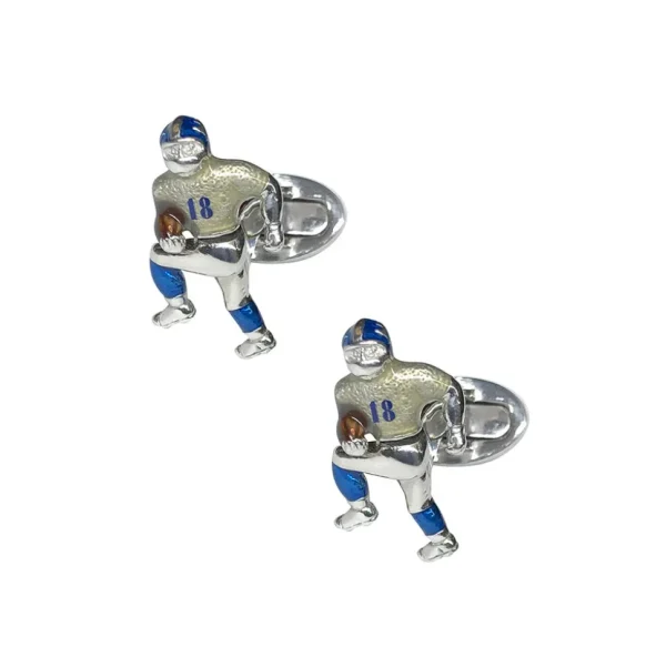 Football Moving Player Sterling Cufflinks