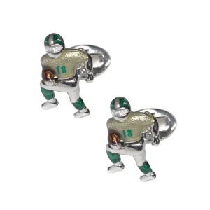 Football Moving Player Sterling Cufflinks
