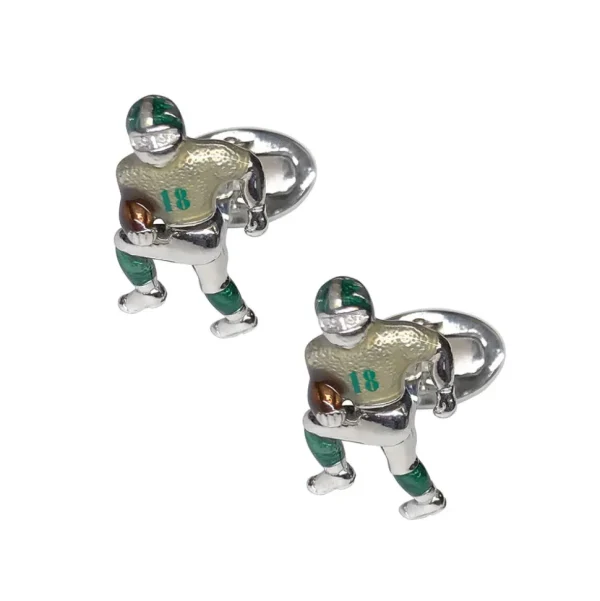Football Moving Player Sterling Cufflinks