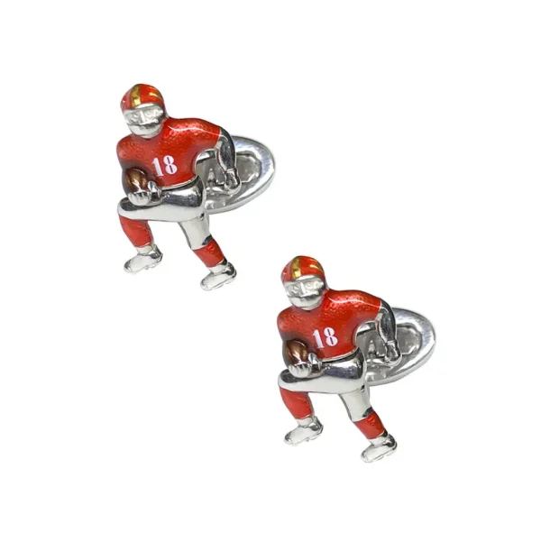 Football Moving Player Sterling Cufflinks
