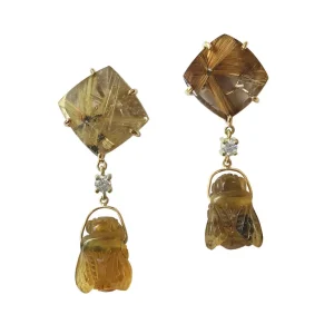 Formentera 18K Gold One of a Kind Gemstone Earrings