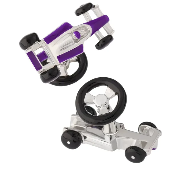 Formula One Race Car Sterling Silver Cufflinks