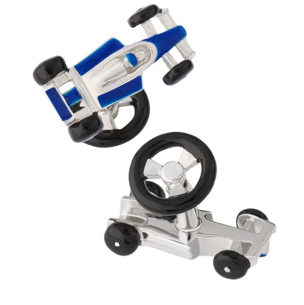 Formula One Race Car Sterling Silver Cufflinks