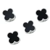 Four Leaf Clover Gemstone Sterling Tuxedo Studs
