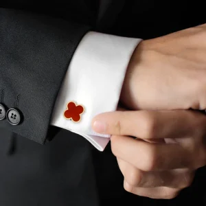 Four Leaf Clover 18K Gold Vermeil Sterling Cufflinks